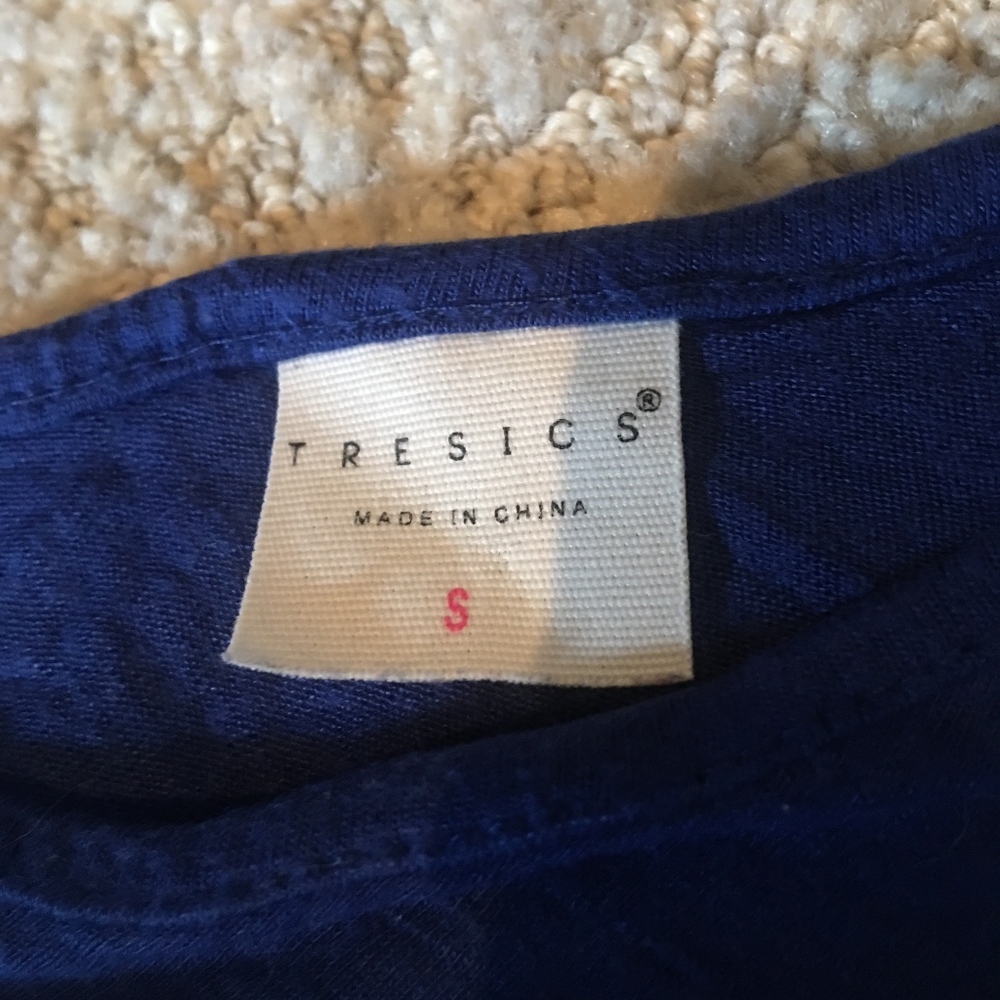 Blue Basic Crop Tank Top / Cover-Up - Picture 3 of 4